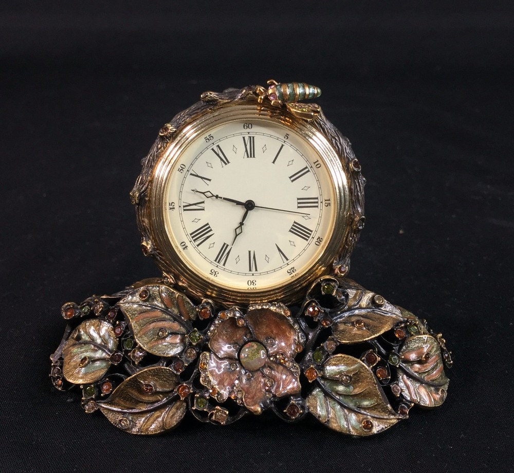 Jay Strongwater Mayfair Leaf & Bee Clock