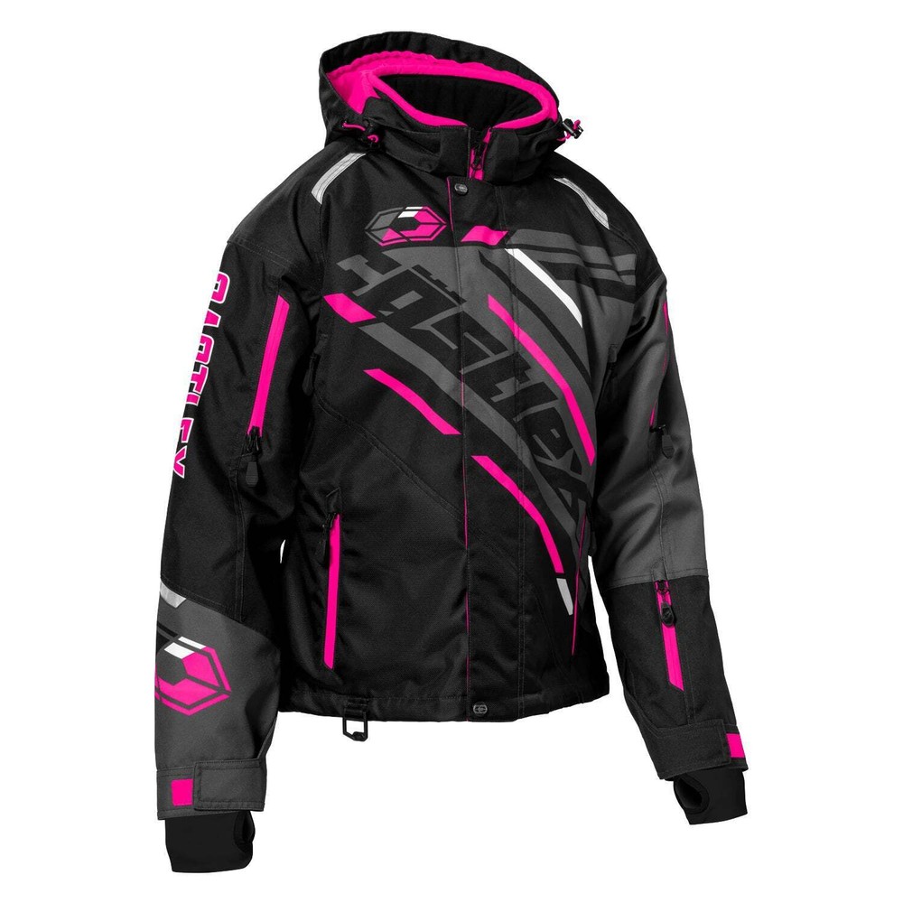 Castle X React "Floater" Women's Snowmobile Jacket - Pink Glo/Black/Charcoal
