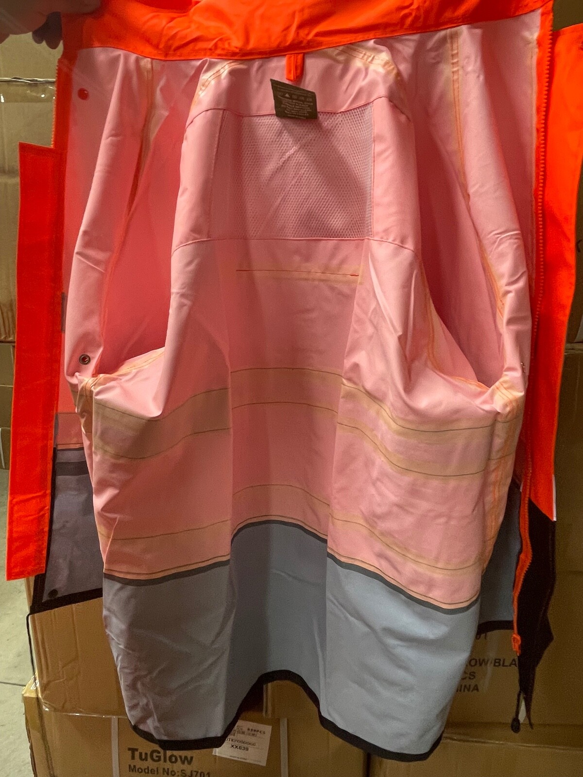 Orange Safety Rain-suit, Rain Jacket With Hoodie and Rain Pants