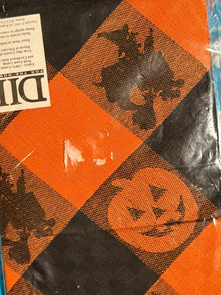 Halloween Fabric Basket for Bread Fruit Eggs Pegs Sweets
