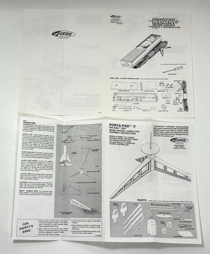 NEW Estes Magnum 1422 Flying Model Rocket + Launch / Range Operations Kit VTG