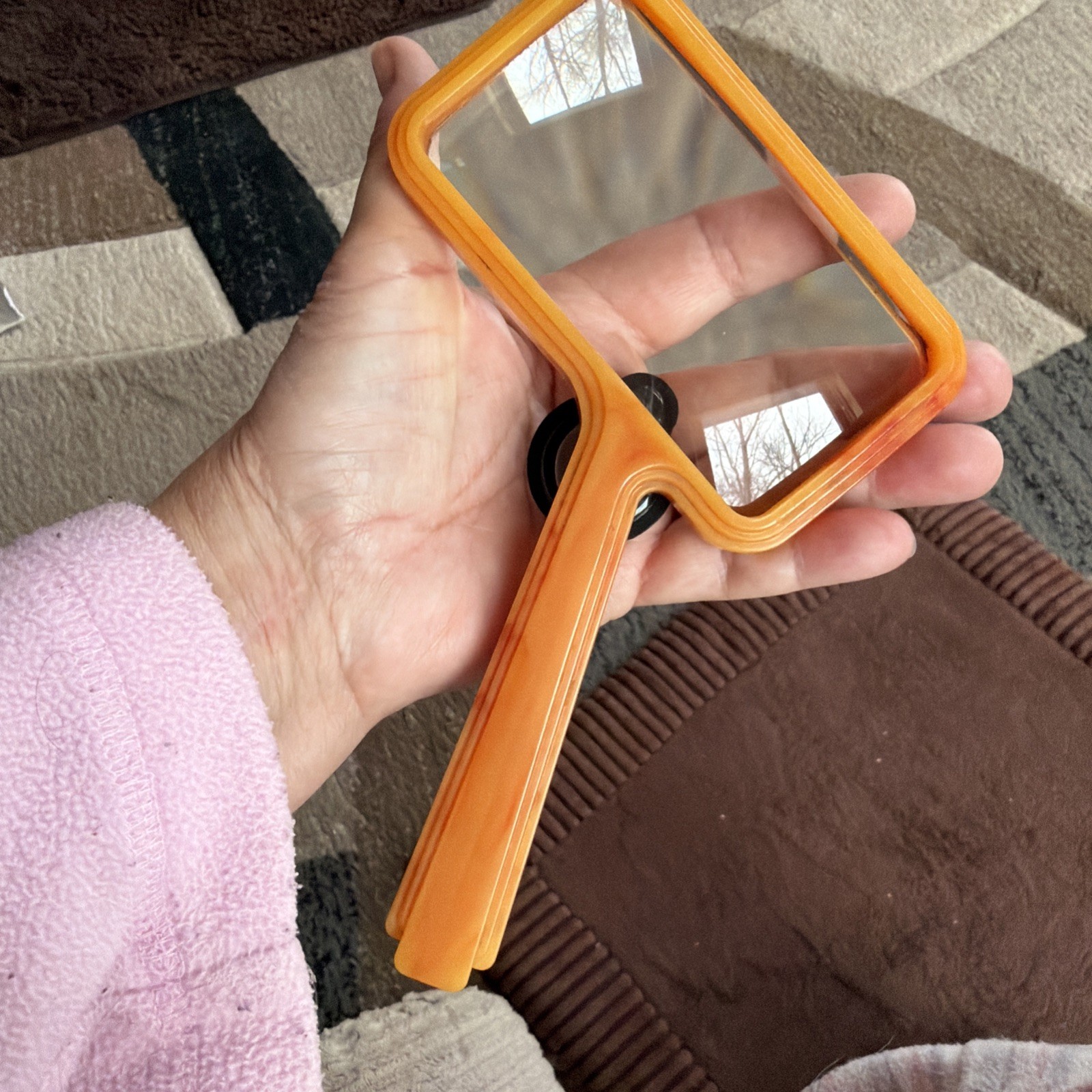 Vtg. Bausch & Lomb Light Butterscotch Art Deco Faux? Bakelite Magnifying Glass