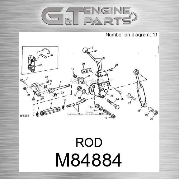 M84884 ROD fits JOHN DEERE (Surplus Open Box)
