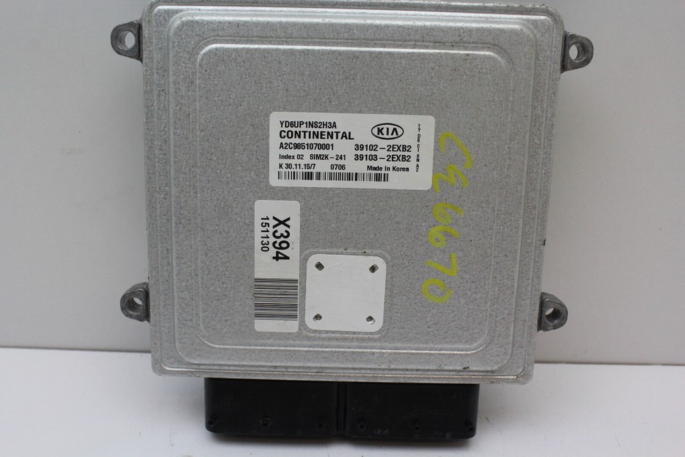16 2016 Kia Forte 39103-2EXB2 Computer Brain Engine Control ECU ECM EBX Module