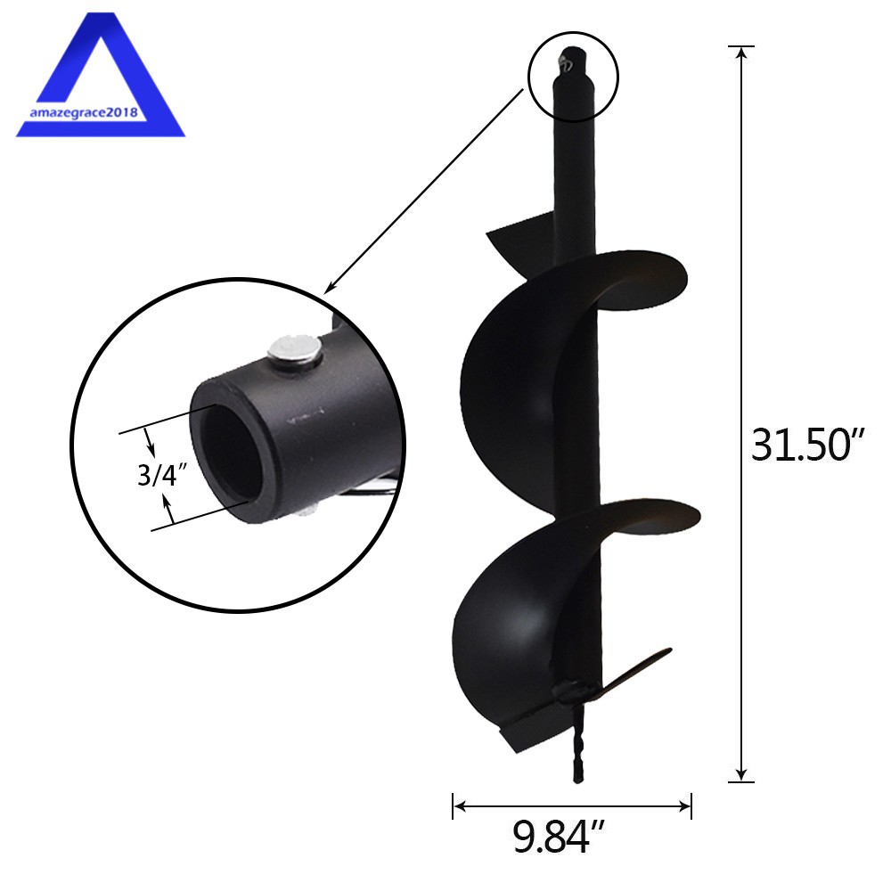 10-Inch Earth Auger Drill Bit for Gas Powered Post Hole Digger