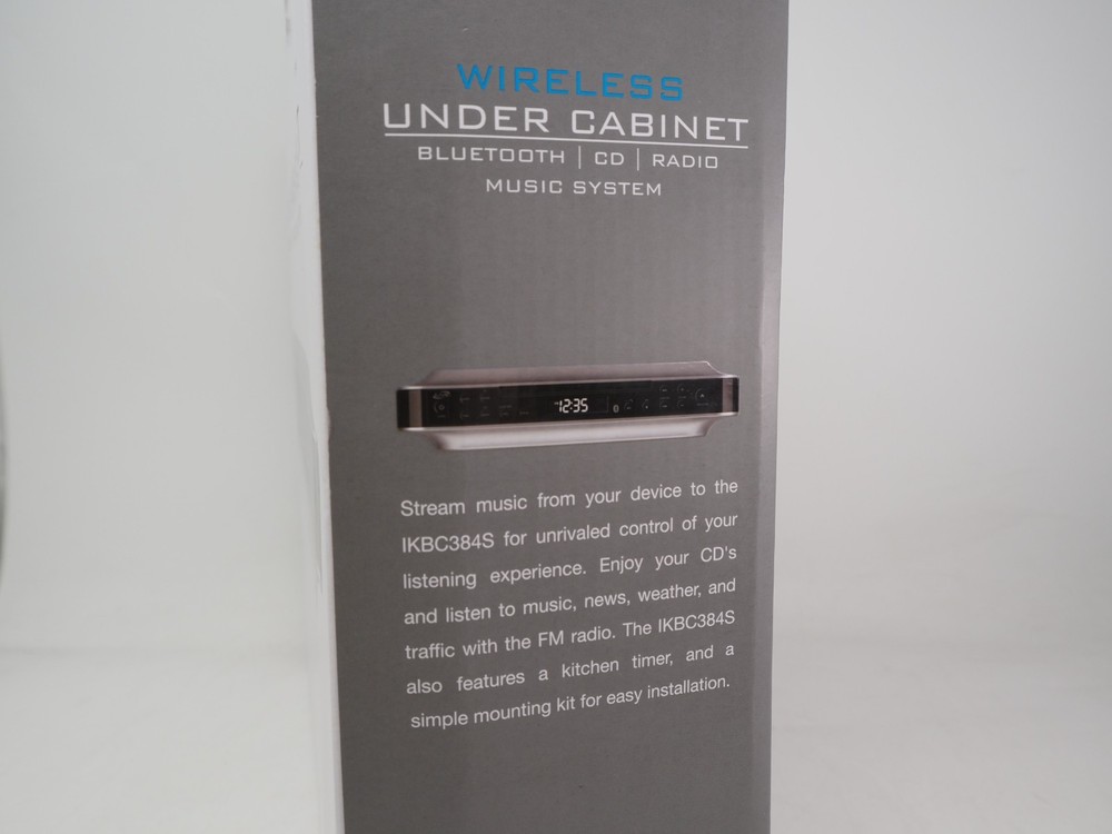 iLive IKBC384S Wireless Under Cabinet Bluetooth CD Player Radio System