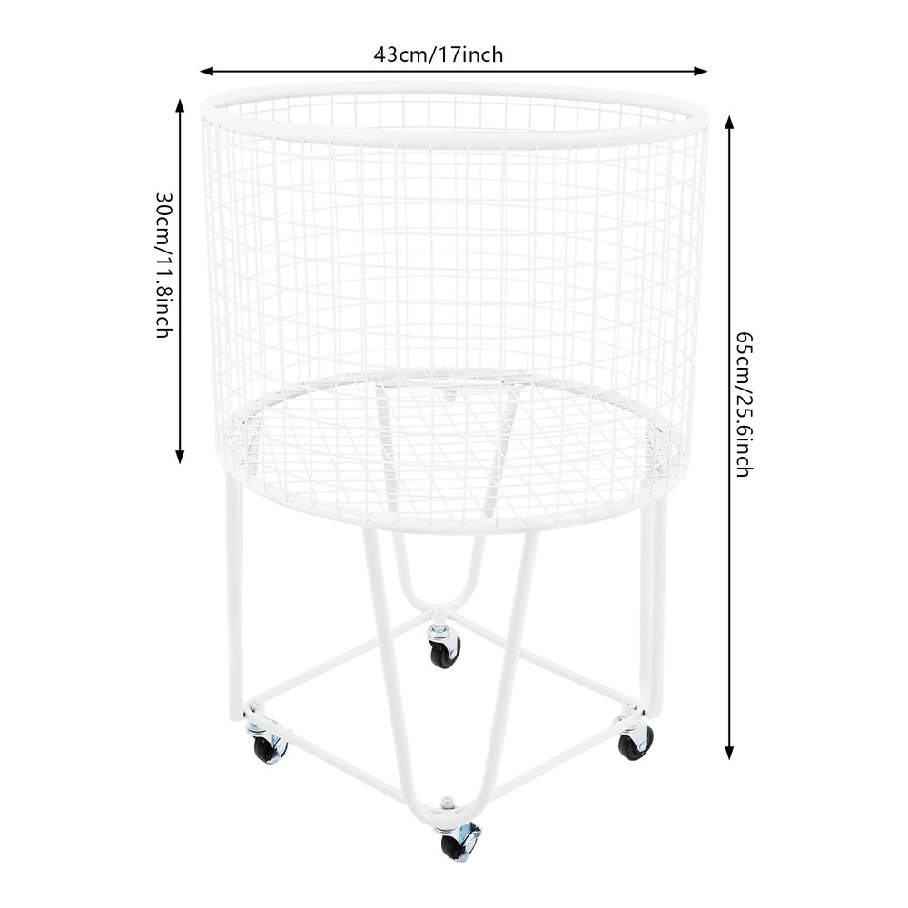 Laundry Basket Storage Cart Laundry Hamper with Wheels Rolling Laundry Hamper
