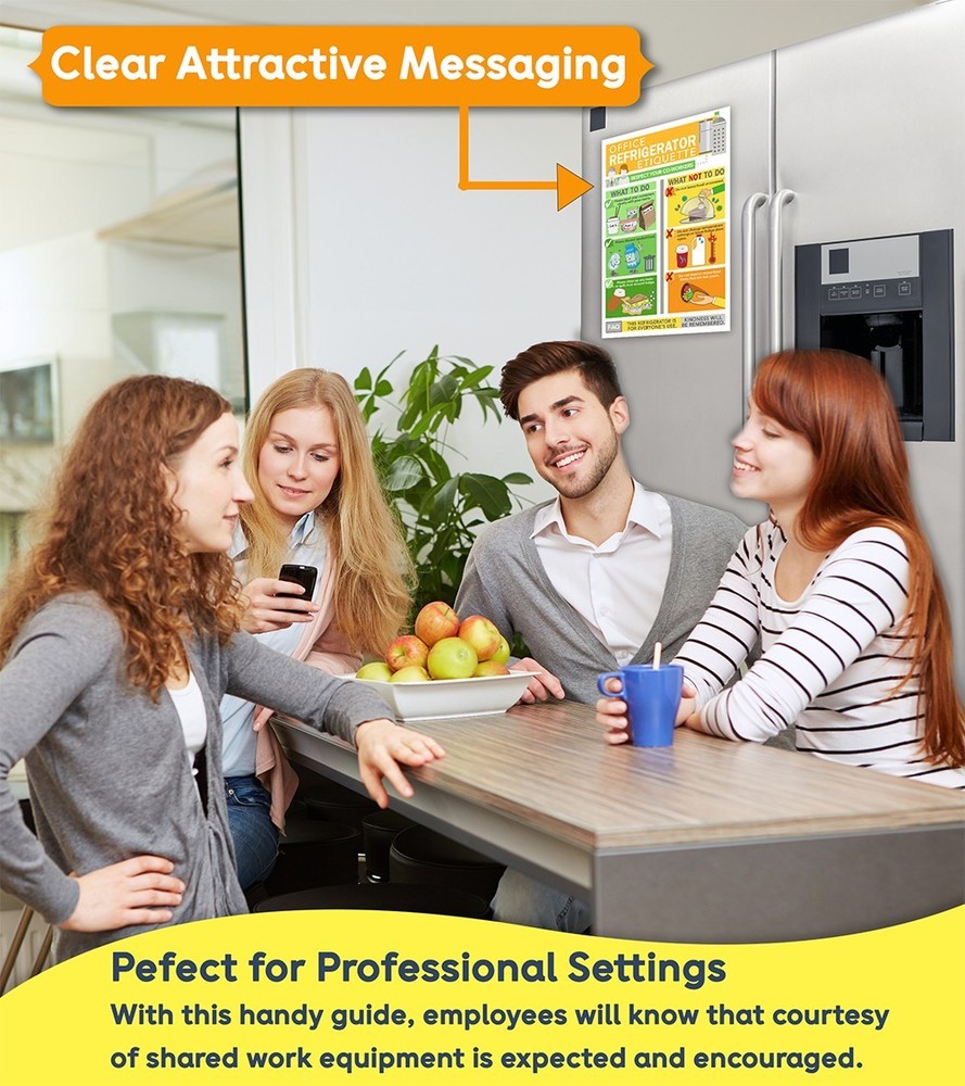 Office Refrigerator Etiquette Magnet 6x9 – Workplace Kitchen Cheat Sheet
