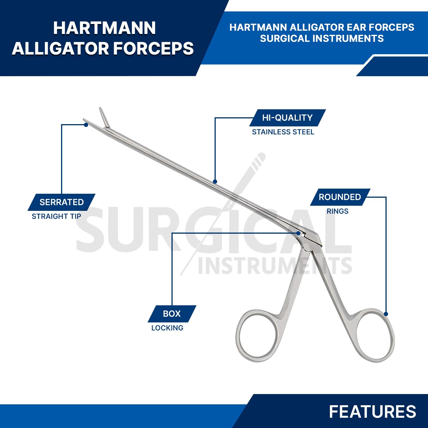 Alligator Forceps Surgical & Veterinary Instruments 10" Stainless German Grade