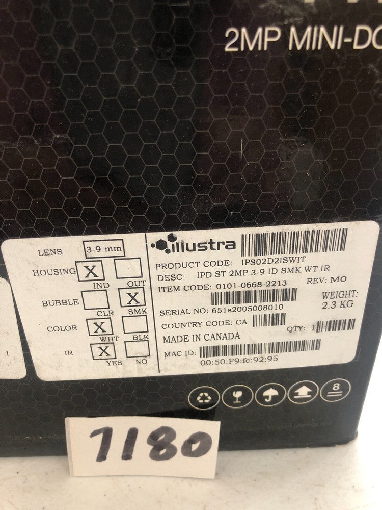 Illustra Tyco Security Pro Model# IPS02D21SWIT