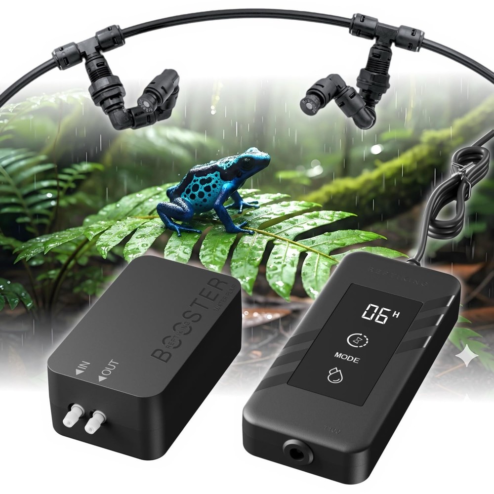 Automatic Reptile Misting & Humidifying System, Auto Rain Sprayer, 2 Nozzles,...
