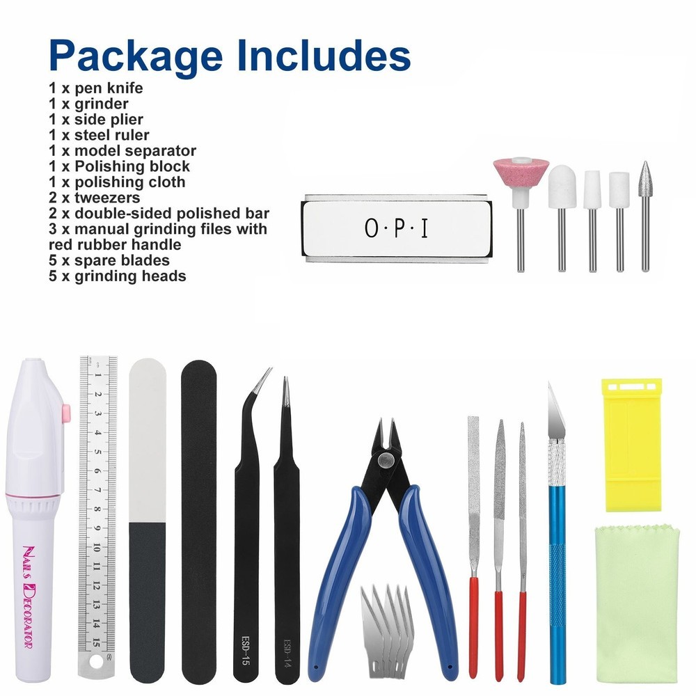 Basic Modeler Tool Set 24pcs,Craft Car Model Assembling Building Kit for Gundam