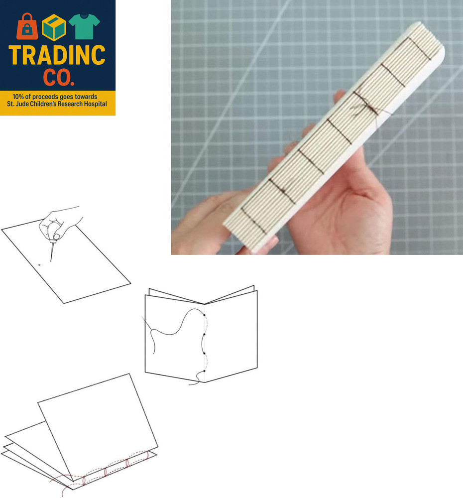 Bookbinding Kit - Bookbinding Supplies, Hand Book Binding Starter Tools Set wit