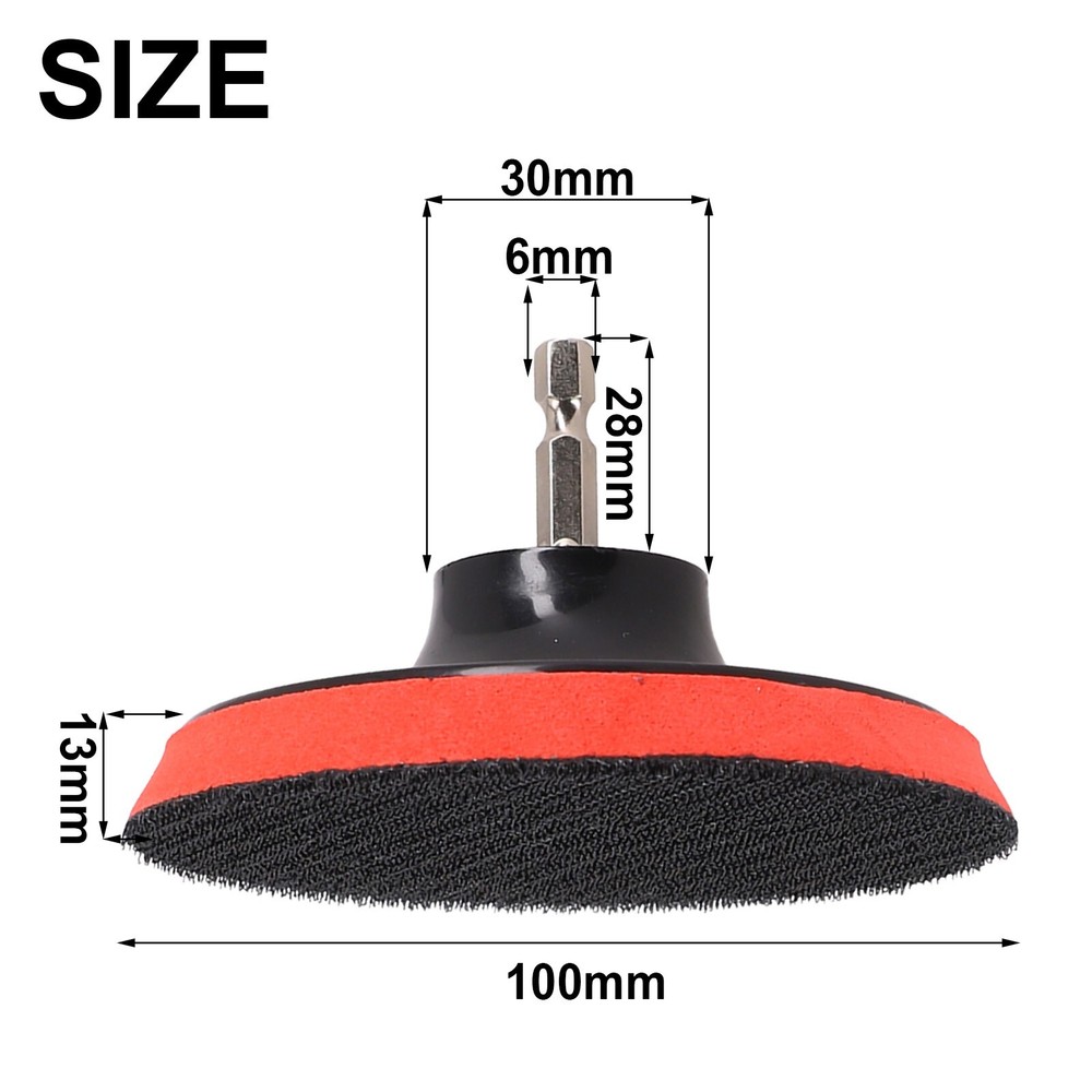 4 Inch 100mm Hook And Loop Buffing Pad Rotary Backing Pad With M10 Drill-Adapter