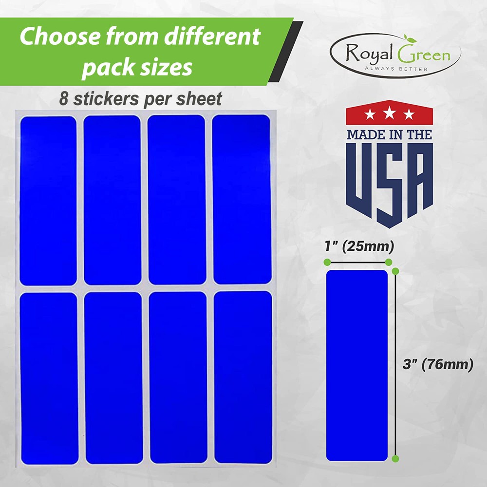 Color Coding Labels 3x1 Inch Rectangular 76mm x 25mm Stickers for Marking Crafts