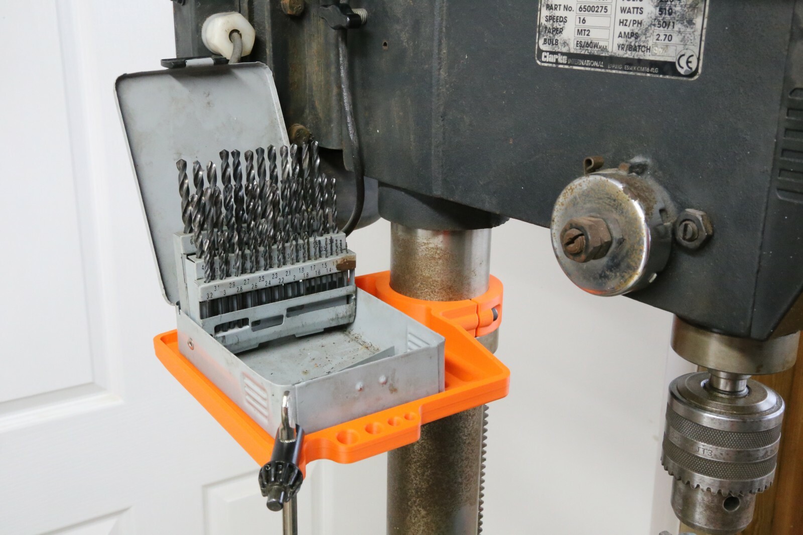 Drill Press Shelf Storage Organiser - LINN Tools Pillar Drill Bit Chuck Key