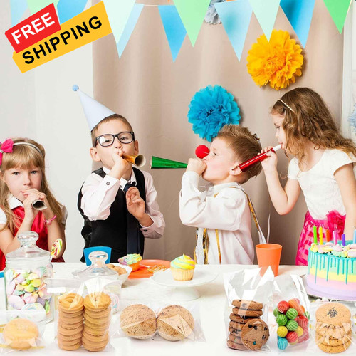 300 PCS Clear Cellophane Cookies Bags Self Sealing with 4x6" and 5x7",