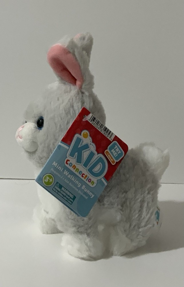 Kid Connection 6" Mini Walking Pet Grey Bunny