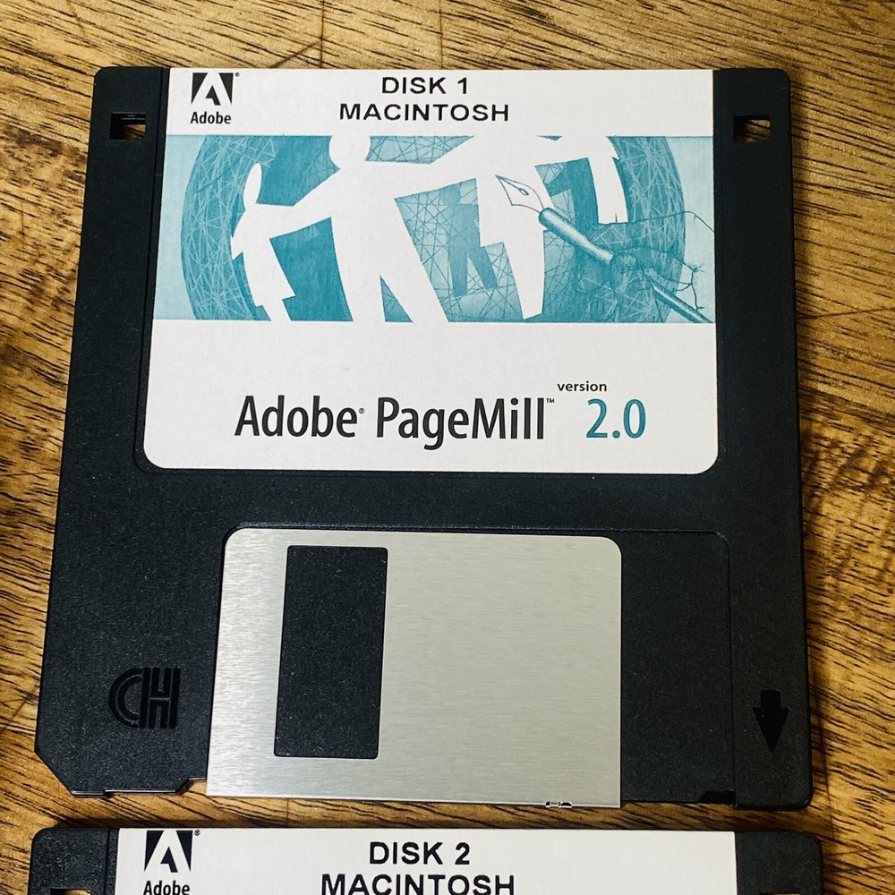 Adobe Pagemill Version 2.0 for Mac Macintosh Vtg Software 3 Disks 1 2 & 3
