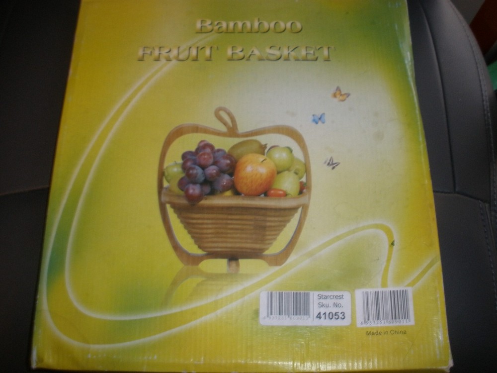 NEW Bamboo Fruit Basket Starcrest Apple Shape