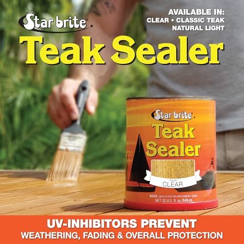STAR BRITE Teak Sealer - Durable, One Coat Coverage for All Fine Woods - Clear -