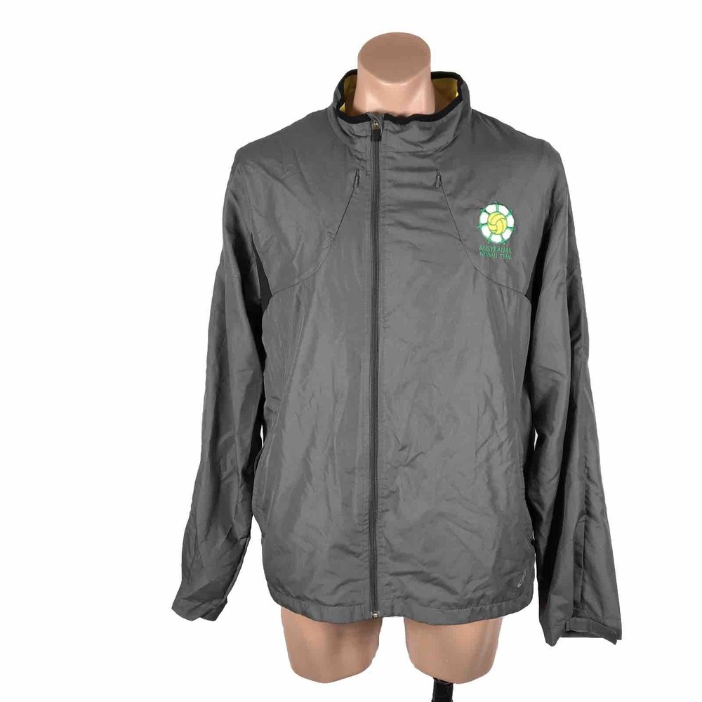 Asics Vintage AUSTRALIAN NETBALL TEAM full Grey Mesh Zip Lined Jacket XL
