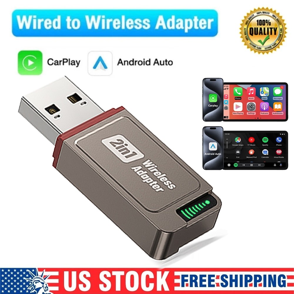 USB Wireless CarPlay Adapter For iPhone Apple Wireless Dongle Plug ＆ Play 2Pack