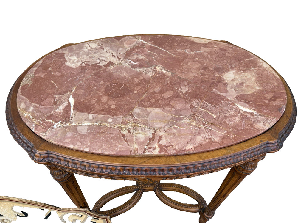 66898 Marble Top Decorator Lamp Table Stand