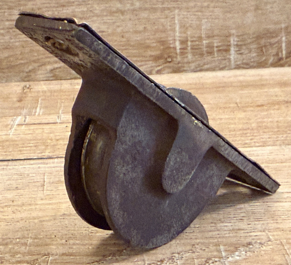 Two Antique Cast Iron, Brass Window Pulleys