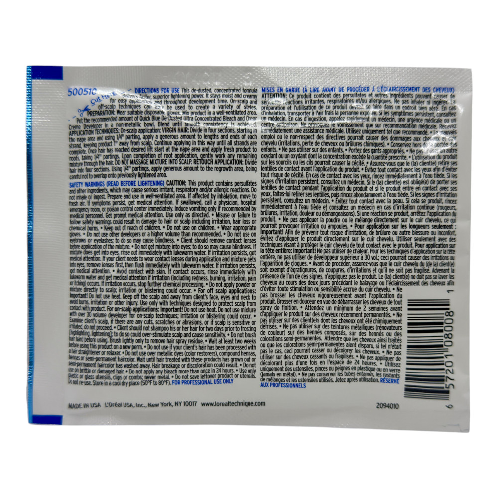 L'Oréal Quick Blue Powder Lightener 1oz Single Packet - High Performance