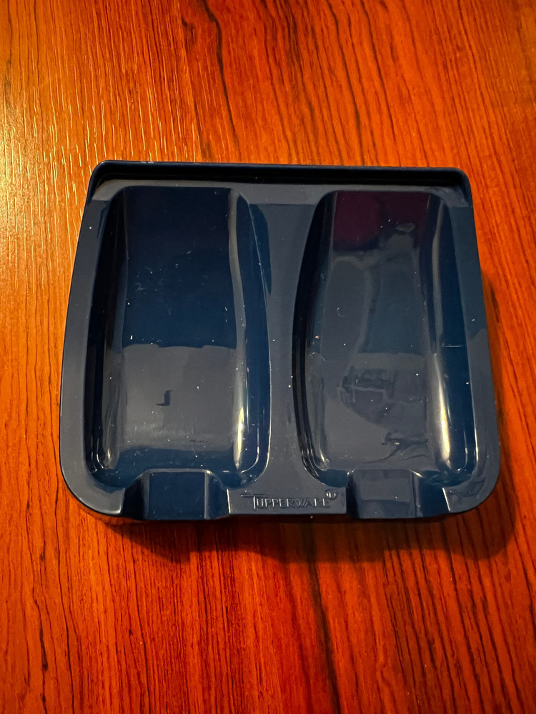 Vintage Tupperware Double Spoon Rest, #1226, Navy Blue, NEW