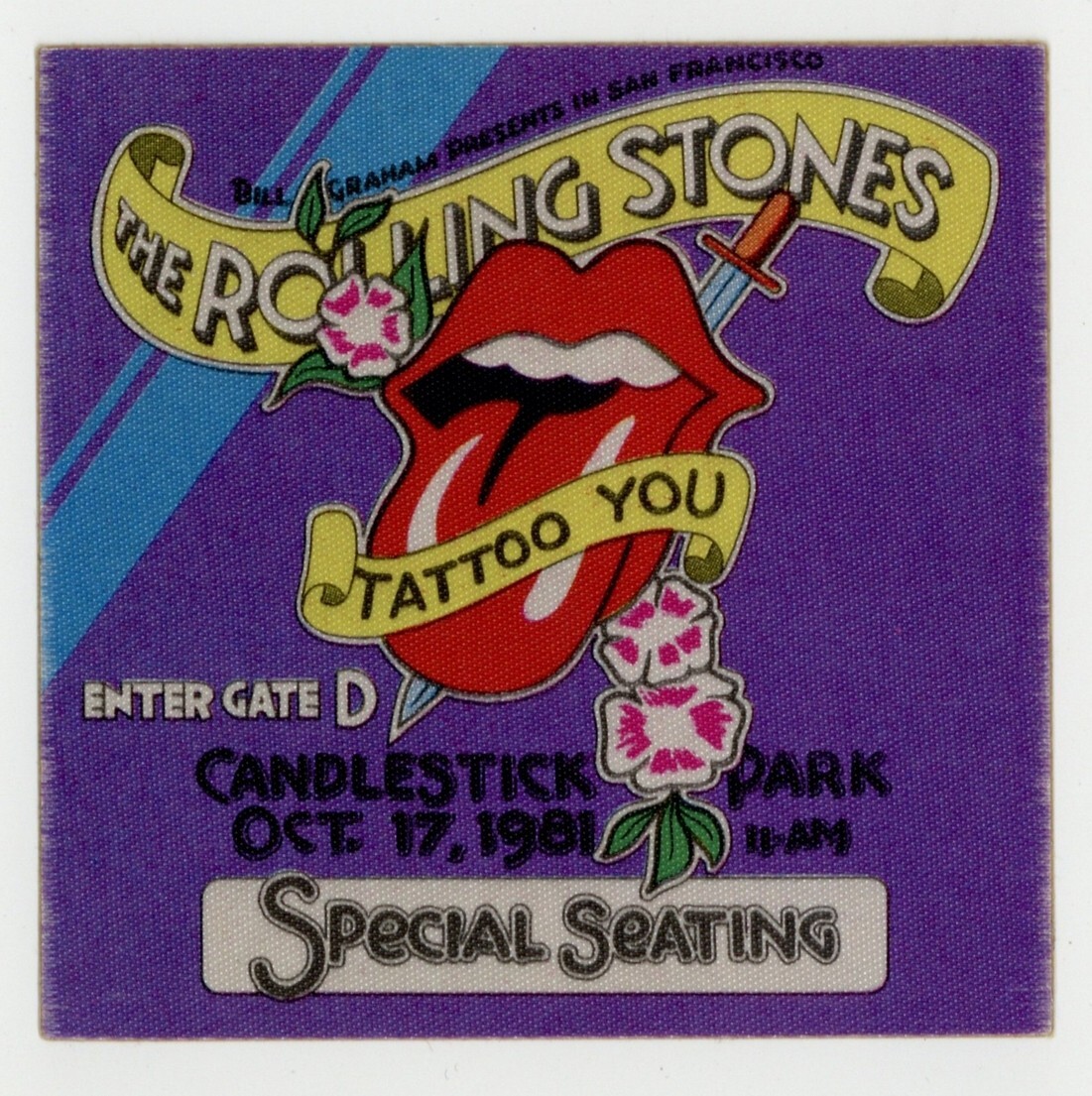 Rolling Stones San Francisco 1981 Concert Pass High Grade Unused Backstage Tour