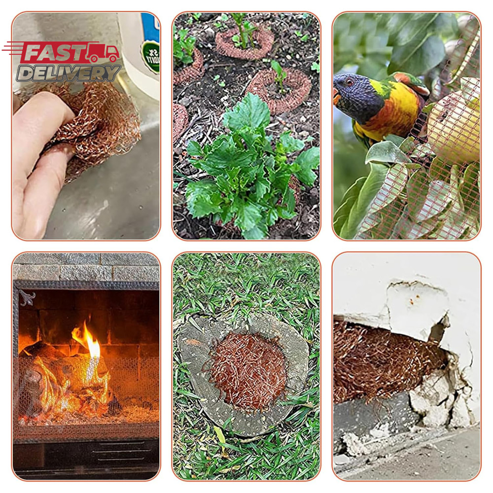 Copper Mesh Roll for Rodent Control and Mice Protection, Copper Wool for Plants,