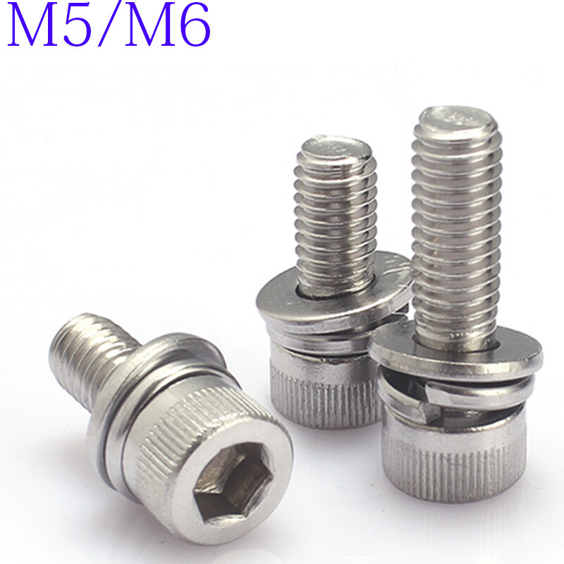 M5/M6 Stainless Steel STAINLESS SEM SOCKET HEAD CAP SCREW + FLAT/SPRING WASHER