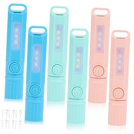 Pack Rechargeable Flashlights USB C Mini LED Flashlights, Camping Lantern 6