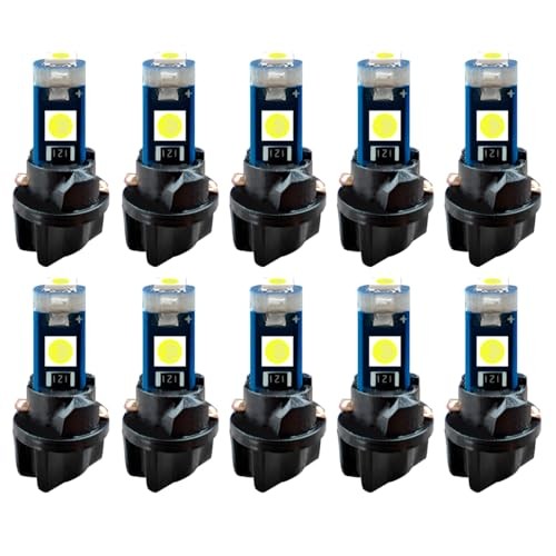 10PCS T5 LED Bulb with Twist Lock Socket- 74 37 2721 PC74 PC37 LED White