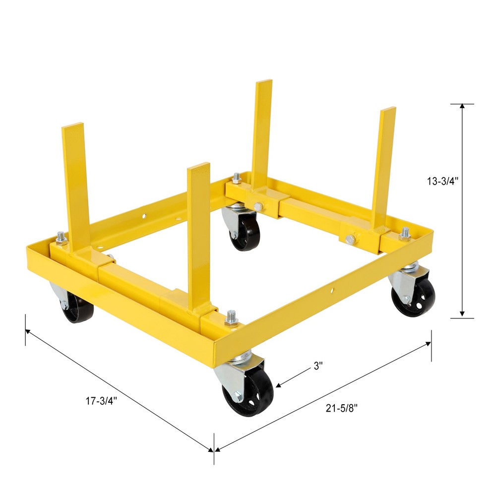 750lbs Rolling Engine Stand Repair Tool Adjustable Width & Length w/2pcs Straps