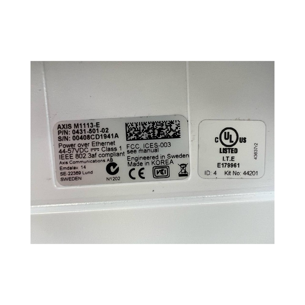 OPEN BOX Axis M1113-E 0431-501-02 Fixed Network Camera w/ Mounting Bracket