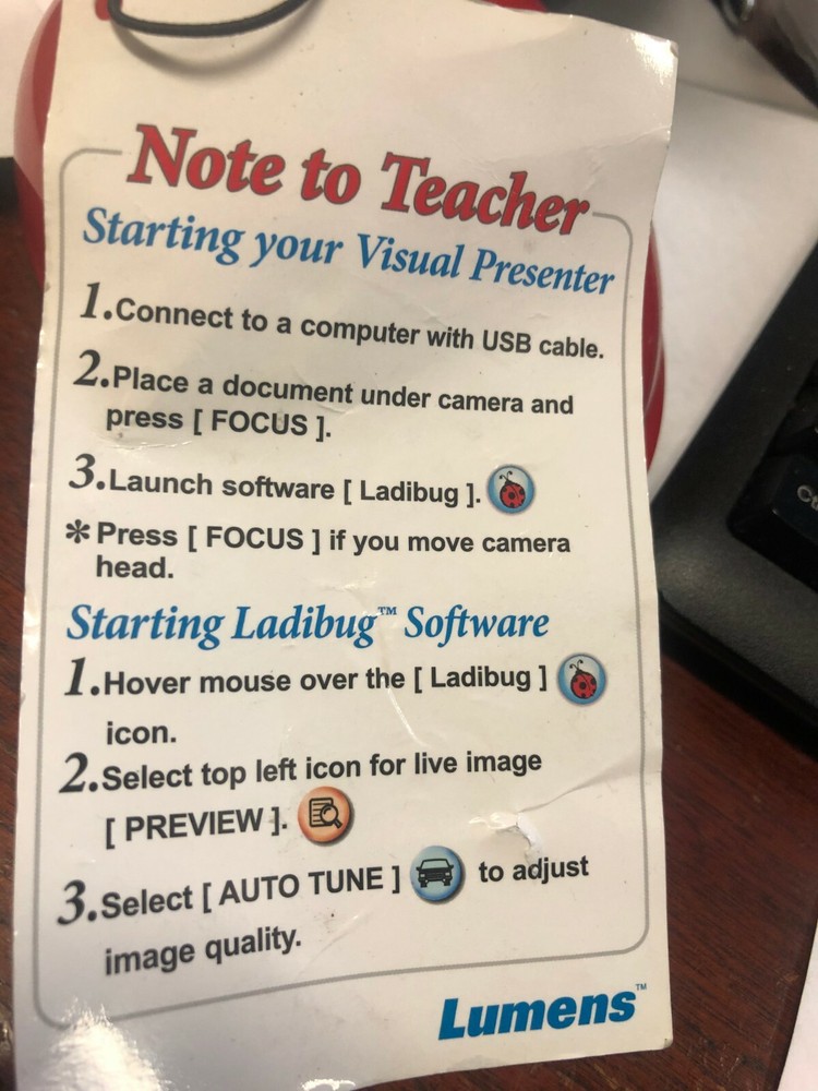 Genuine Lumens DC120 Ladibug Affordable, User Friendly Document Camera, 10Ft USB