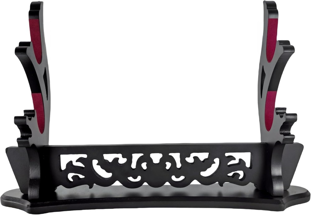 Sword Stand Hollow Pattern Rack, Katana Wands Display Black