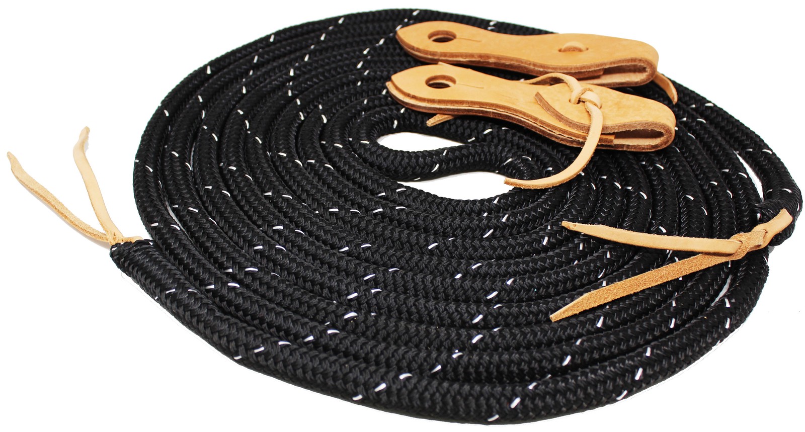 Horse 5/8" x 22' Horse Training Nylon Braided Mecate Reins with Slobber Straps
