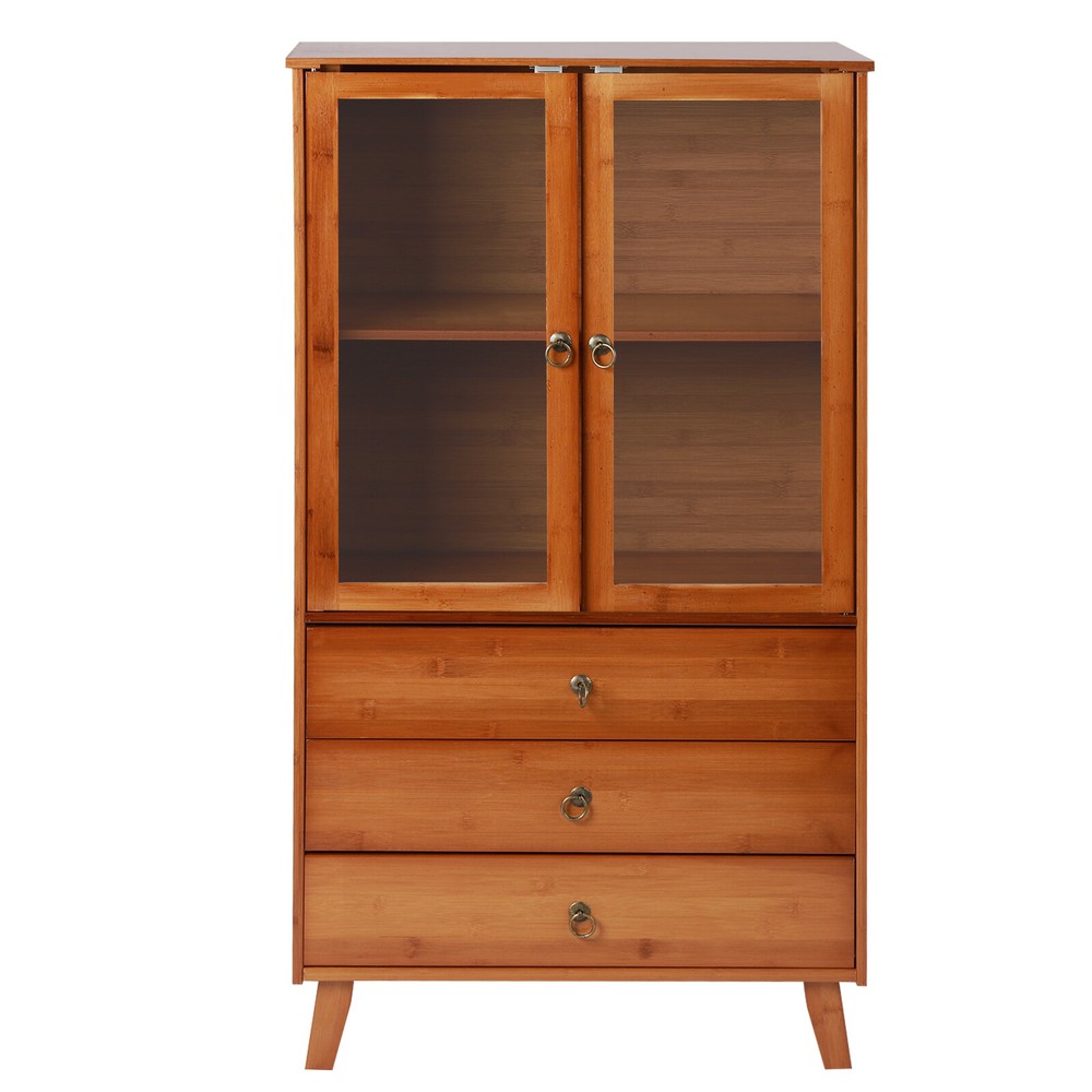 Bamboo Kitchen Buffet Hutch Storage Cupboard Cabinet Server Sideboard w/ Drawer