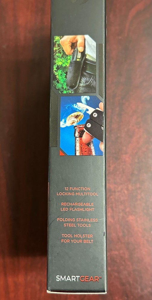 SMARTGEAR 12 Functions Usb Recharge Folding Stainless Steel FLASHLIGHT MULTITOOL