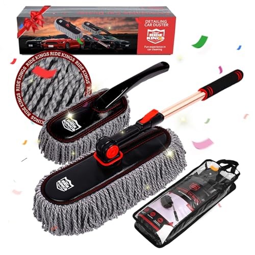 Car Duster Set,Car Duster Exterior Scratch Free with Extendable Greyduster