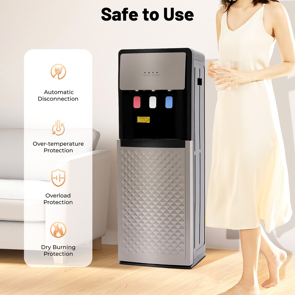 Bottom Load Water Cooler Dispenser With Safety Lock 3 Temperature Settings