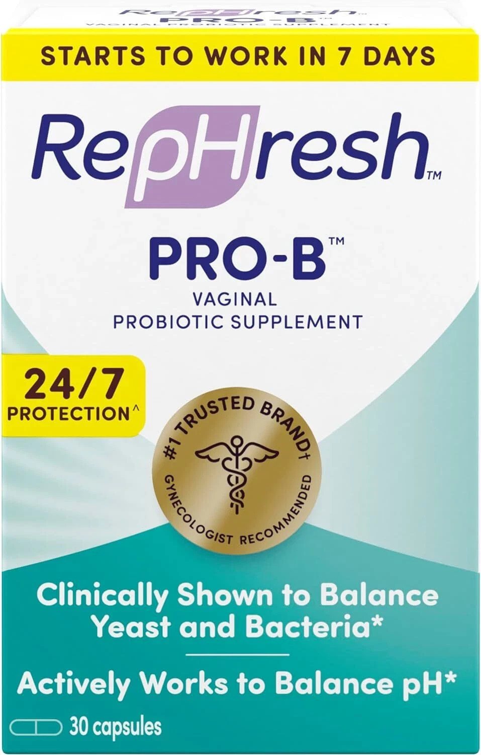 Rephresh Pro B Probiotic Feminine Supplement Ph Balance Yeast Bacteria Infection