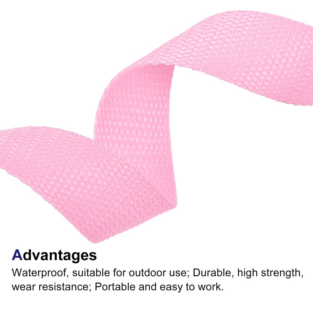 Lightweight Polypropylene Webbing Strap 1" 25 Yards Light Pink Strapping