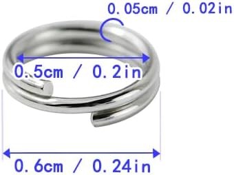 100Pcs Small Key Rings Mini Keyring Split for Steel color