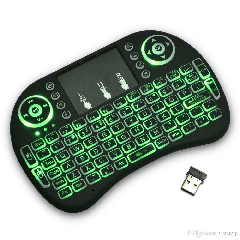 Rii i8+Backlit Mini Wireless Touch Keyboard, Backlit, Touchpad Mouse Combo.