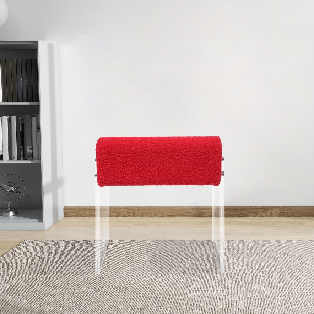 Makeup Stool Modern Minimalist Multi-functional Vanity Acrylic Chair w/ Cushion